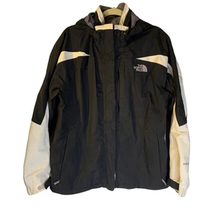 North Face Gore Tex Jacket Size XL Women's Black White Hooded Workwear Hiking - Picture 1 of 14