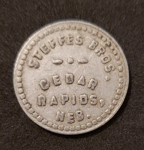 Cedar Rapids Nebraska Steffes Bros 10 Cents in merchandise trade token - Picture 1 of 2