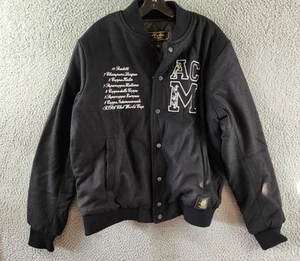A.C MILAN Wool Blend Embroidered 1899 Coach Jacket Men's M Black Snap Front L/S - Picture 1 of 18