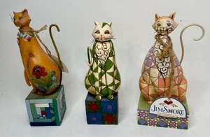 3 Jim Shore Heartwood Creek  CHECKERS/POSH/FELICITY Cat Figurine ~ Enesco - Picture 1 of 2