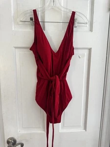 Gottex Profile Turkiz Women's Red Tie Front One Piece Swimsuit Size 14 - Picture 1 of 6