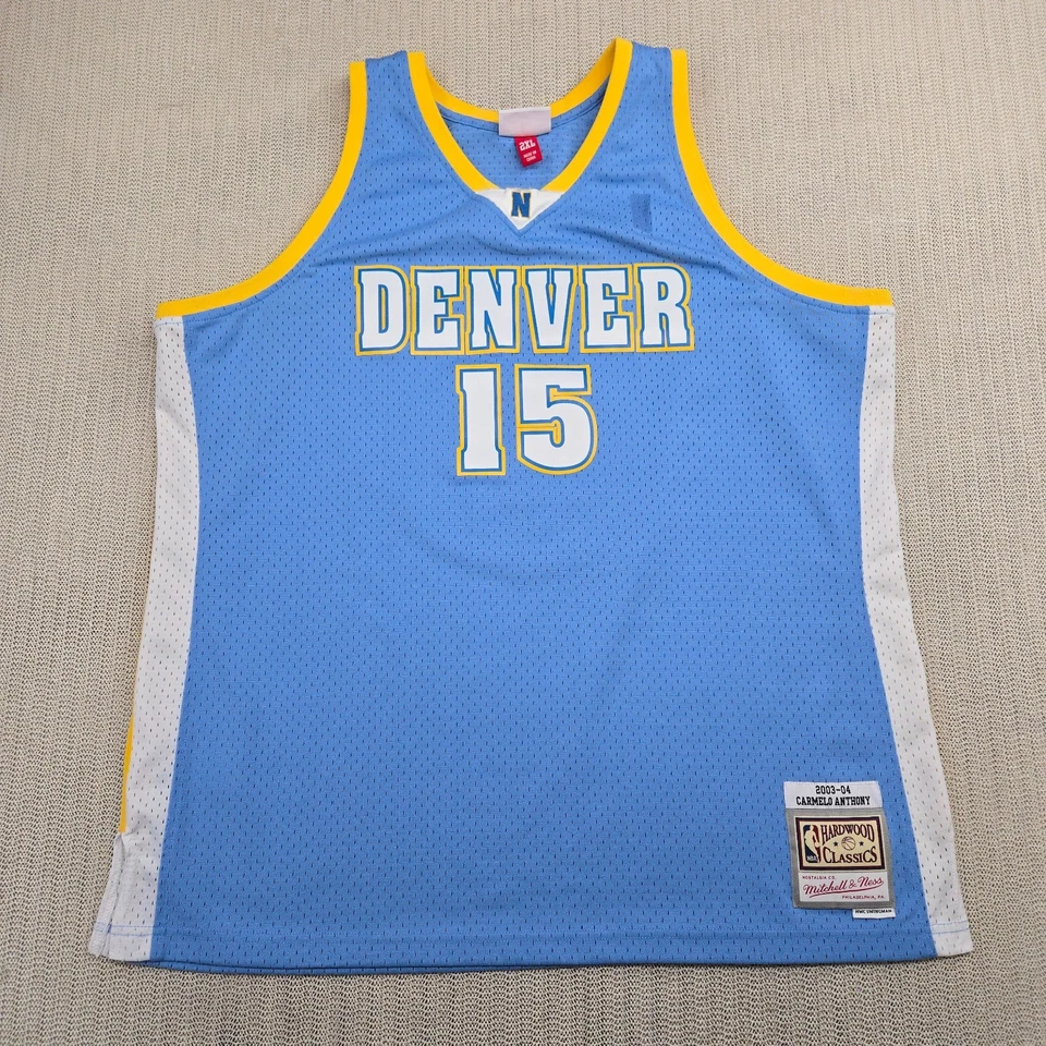Mitchell & Ness Denver Nuggets Basketball Jersey Mens 2XL XXL Carmelo Anthony 15 - Image 1 of 4