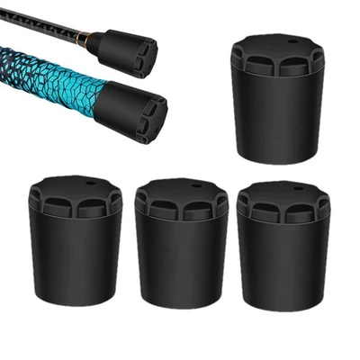 4pcs Fishing Rod Butt Caps Black Protector End Cover 21-25mm/26-31mm Repairs - Image 1 of 4