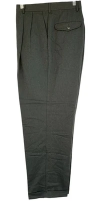Bill Blass Mens Dress Pants 38 x 30 Green Pleated Polyester Microfiber RB10604 - Image 1 of 4