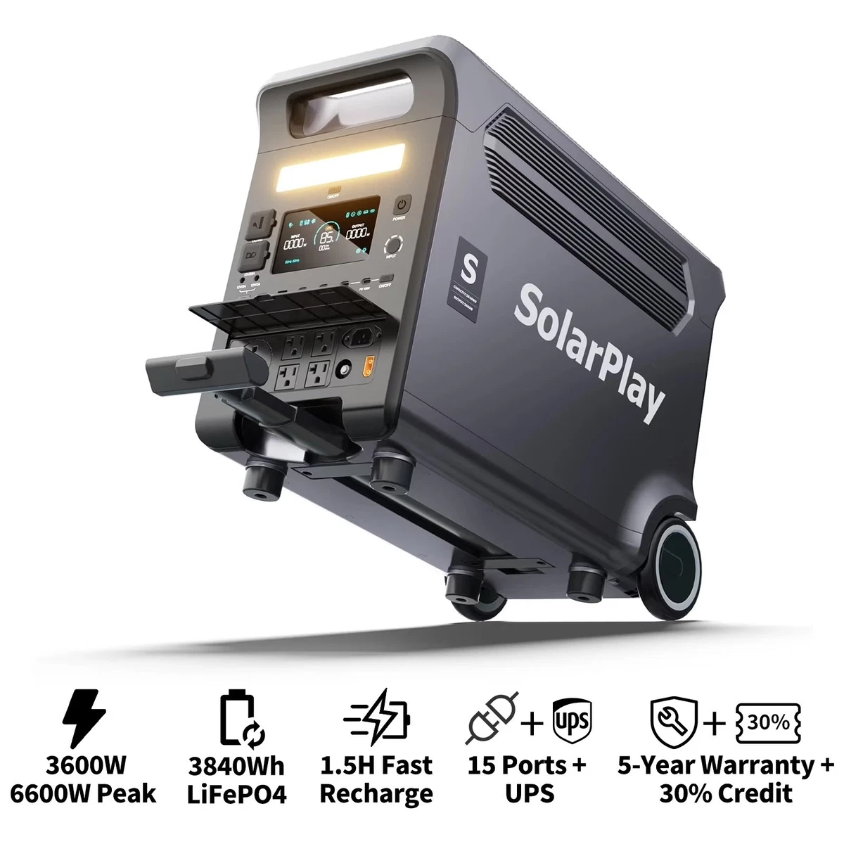 SolarPlay Q3600 Portable Power Station 3600W (Peak 6600W) 3840Wh