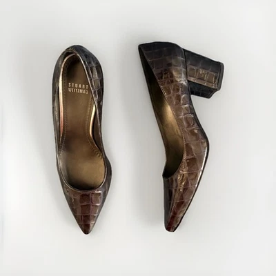 STUART WEITZMAN DECOLLETE PELLE STQMPA COCCO GRIGIO ANTRACITE - Immagine 1 di 4