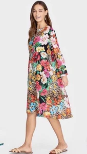 EUC Johnny Was Sandra Dreamer Seaside A-line Dress Bird Flora Butterflies Small - Picture 1 of 16