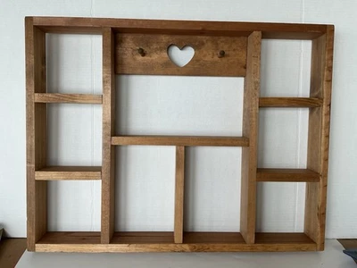 Heart Shelf Wooden Heart & Peg 26x20 for Home Decor Trendy Cottage Grandma Style - Image 1 of 4