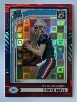 2024 Panini Donruss Red Pandora Optic Preview Drake Maye RC Rookie SP - Image 1 of 2