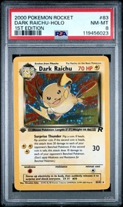 2000 Pokemon Dark Raichu 1st Edition Holo 83/82 PSA 8 NM-MT WOTC - Picture 1 of 2