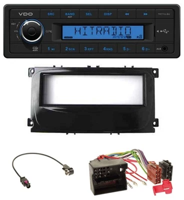 VDO AUX 1DIN MP3 USB Autoradio für Ford C-Max Galaxy Focus ab 2007 glänzend schw - Bild 1 von 4