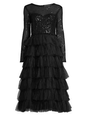 Nuevo Vestido Mac Duggal Lentejuelas Hasta el Té Negro Talla 12 #MD499 Foto 1 de 4