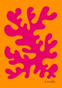 NEW Henri Matisse Cut outs Stencil Poster Print Wall Art Canvas Coral Abstract - Picture 1 of 3