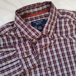 Levi Strauss Signature Premium Shirts Plaid Oxford Long Sleeve Size XL - Picture 1 of 8