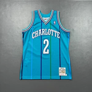 100% Authentic Larry Johnson Mitchell Ness 92 93 Hornets Jersey Size 44 L Mens - Picture 1 of 6