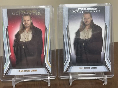 2021 Topps #82 Star Wars Masterwork Red Base Parallel QUI-GON JINN #15/25 + BASE - Image 1 of 4