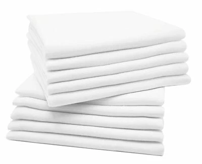 TEXTILE STATION 12 Pack Muslin Squares 100% Cotton Baby Soft Swaddle Cloths Nappy Bibs (50x50cm)