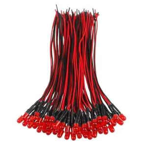 50pcs 12 Volt 5mm Red Led Lights Emitting Diodes Pre Wired 7.9 Inch Dc 12v Led L - Picture 1 of 2