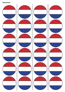 24X PRECUT NETHERLANDS FLAG RUGBY EDIBLE WAFER PAPER, CUPCAKE, CAKE TOPPERS 1214 - Picture 1 of 1