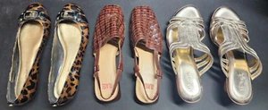 Vintage Lot 3 Pairs 7.5 Shoes ANTONIO MELANI Glacee Euro Soft Sofft Animal Print - Picture 1 of 2