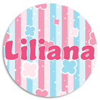 Liliana - 3 Pack Circle Stickers 3 Inch - Name Tag Water Bottle School Supplies