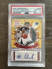 2020 Chronicles Anthony Edwards RC Rookie Auto Red PSA 10 Pop 1 Rare eBay 1/1 💎