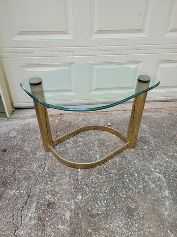 Brass Oval Glass Coffee Side Table 22 X 32 Cover