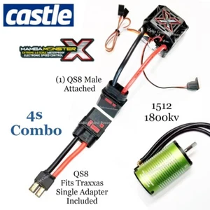 RCP-RTR Castle Mamba Monster X 6s ESC (1) QS8 Male TRX & 1512 1800kv 4s motor - Picture 1 of 22