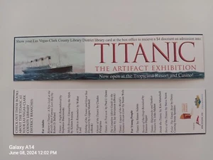 Vintage Titanic Book Marks Las Vegas Tropicana Memorabilia - Picture 1 of 4