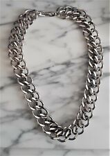 Napier Chain Necklace Silver Tone Vintage Link Big Chunky 17 Inch