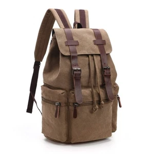 Heavy Duty Canvas Backpack Travel School Large Laptop Slot Waterproof Durable - Picture 1 of 10
