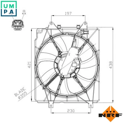 FAN ENGINE COOLING 47934 FOR K24W 2.4L L15BE/L15BG/L15BY/L15BH 1.5L 4cyl - Image 1 of 4