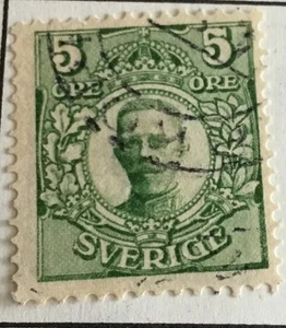 Estampilla de Suecia del rey Gustavo V de 1911 de 5 minerales - Imagen 1 de 1