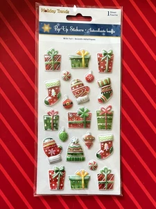 WEIHNACHTSGESCHENKE STRÜMPFE GESCHENKE 3D PUFFY AUFKLEBER - SELTEN - KOSTENLOSER VERSAND - Bild 1 von 2