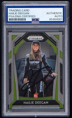 Hailee Deegan Signed 2020 Panini Prizm Rookie Card #56 (PSA) NASCAR Racing Auto - Image 1 of 2