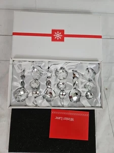 Winter Lane HSN Decorazioni Natalizie Vetro Trasparente Decorativo Set di 6 - Foto 1 di 5