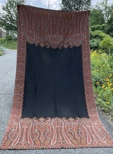 Antique Large Paisley Shawl or Throw - Picture 1 of 13