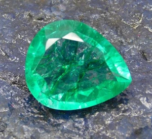 Esmeralda verde colombiana natural certificada 11,05 quilates corte pera piedra preciosa suelta - Imagen 1 de 7