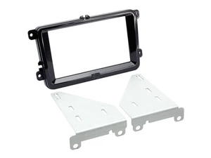 Einbaurahmen Set Doppel DIN Autoradio für Seat Skoda VW piano schwarz Kit - Bild 1 von 1