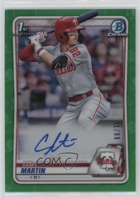 2020 Bowman Draft Chrome Picks Green Refractor /99 Casey Martin #CDA-CM Auto - Image 1 of 2