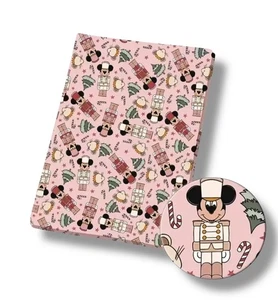 Weihnachten Rosa Maus Nussknacker Festlich Mickey Baumwollstoff Polyester 50x145CM - Bild 1 von 1