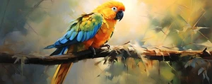 Tropical Bird Parrot Colorful Canvas Home Decor Wall Art Posters Prints Painting - Picture 1 of 8