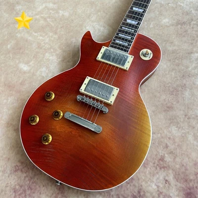 Custom LP Electric Guitar for Left-Handed Players: Red Mahogany Build Chrome - Image 1 of 4