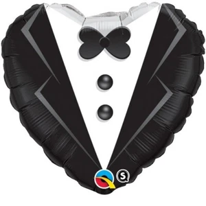 Wedding Tuxedo Heart Shaped 18 Inch Foil Balloon Wedding Party - Picture 1 of 1