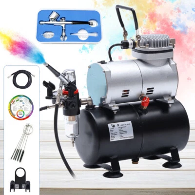 3L Air Tank Airbrush Compressor Kit 1/6HP Compact Design Ideal for Small Studios - image 1 of 4