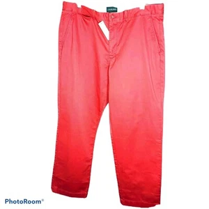 J.Crew Men's Khaki Pants Flat Front Chino Red Pink Size 35W x 30L NWT - Picture 1 of 9