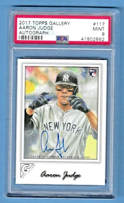 2017 Topps Gallery Autograph Aaron Judge Yankees #117 Rookie PSA 9 #41802862 - Image 1 of 2