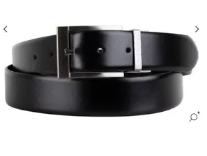 Valentino  Mens Black Leather Textured Belt New 120cm  New - Picture 1 of 7