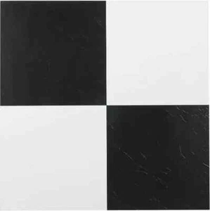 Azulejo cuadrado pelar y pegar vinilo blanco y negro paquete de 20 pisos de lujo 12 X 12 - Imagen 1 de 12