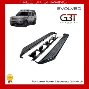 Side Steps For Land Rover Discovery 3/4 Running Boards All Black (2005-2015 UK - Picture 1 of 14